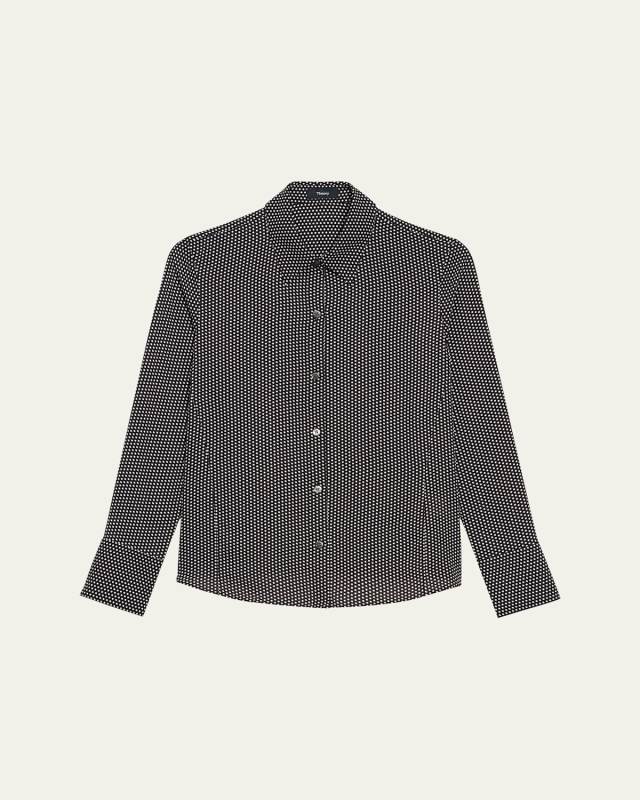 Slim Button-Front Blous
